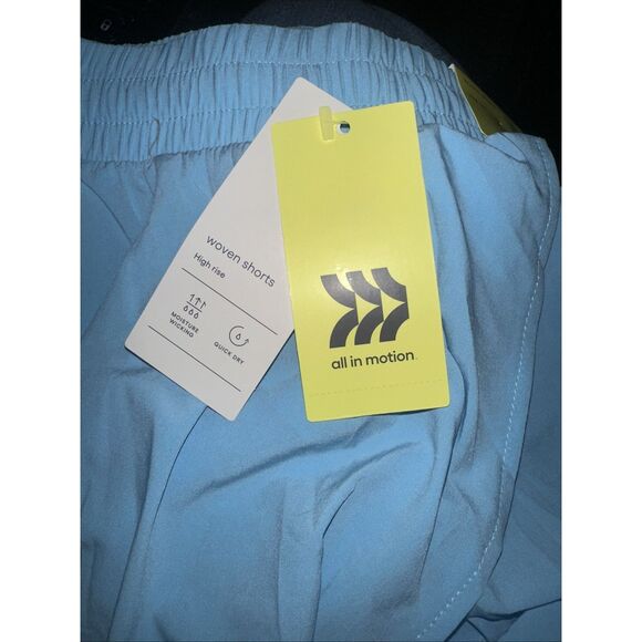 All in Motion Size Medium Aqua Woven High Rise Flutter 3" Running Shorts. NWT. - Picture 4 of 4